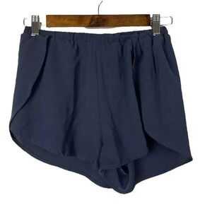 Audrey 3+1 Navy Blue Chiffon Mini Shorts S